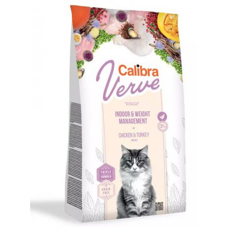 Calibra Verve GF Indoor & Weight Chicken - Karma dla kotów domowych z kurczakiem