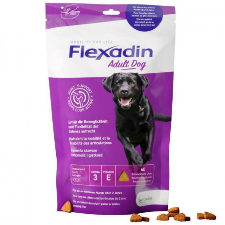 Vetoquinol Flexadin Adult Dog dla wsparcia metabolizmu stawów 60 kąsków 180g