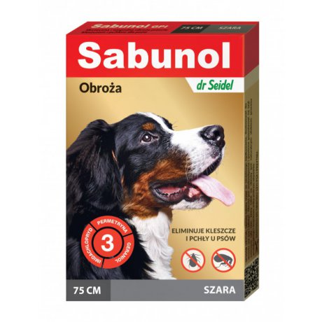 Sabunol Obroża przeciw pchłom i kleszczom dla psa szara