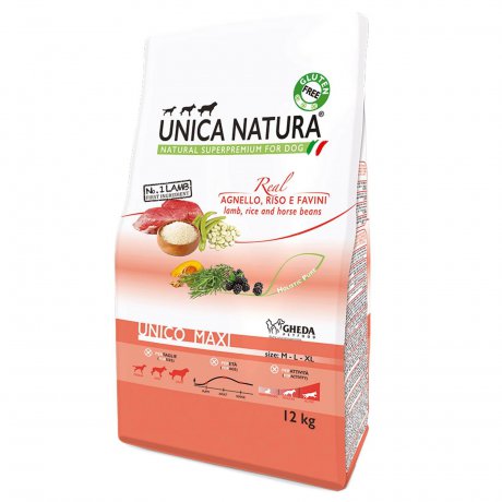 Unica Natura Unico Maxi Lamb sucha karma z jagnięciną dla dużych psów w każdym wieku 