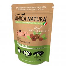 Unica Natura Adult All Breeds delikatność małych owoców żurawiny w kruchym ciastku 300g